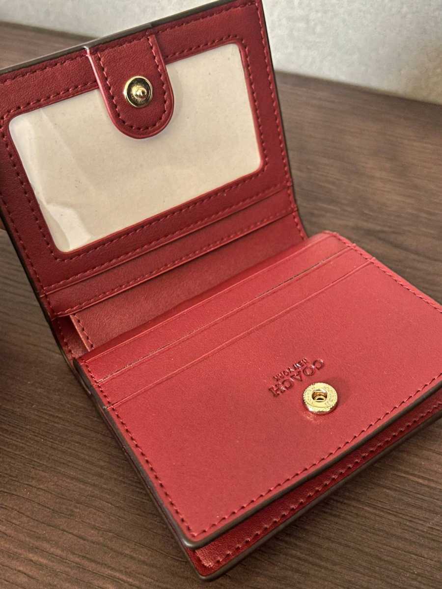 COACH CC922 二つ折り財布 スナップ イン シグネチャー キャンバス
