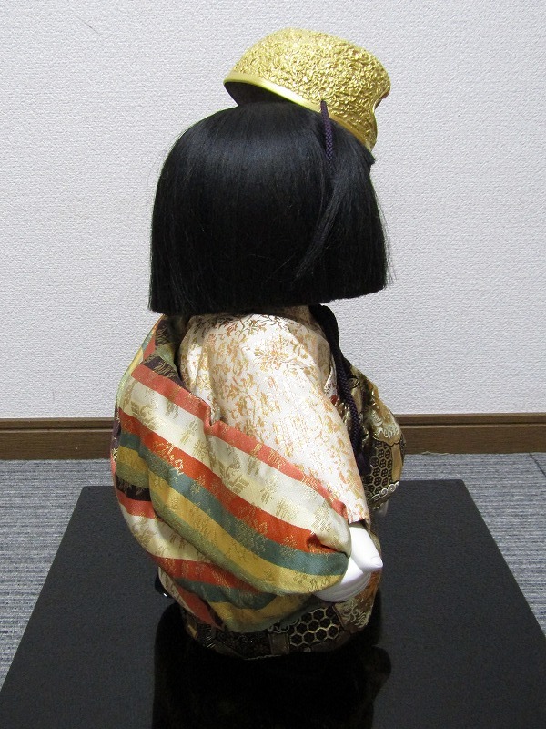 本物保証 有識御人形司 十二世 伊東久重 作 木彫 御所人形「獅子持ち」共箱 高さ46cm bb21_画像7