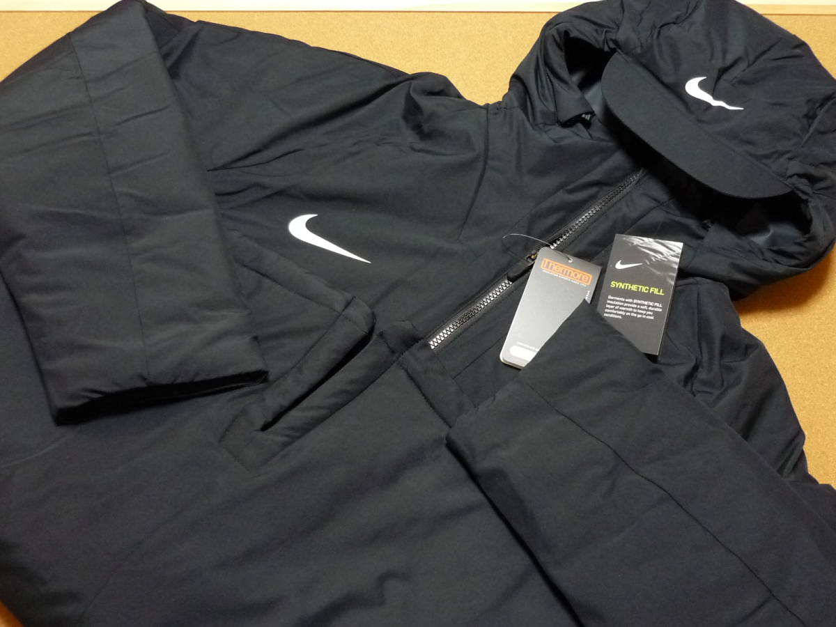 残少 XXL相当 NIKE ベンチコート @1.7万 US/XL 検 極暖 ハイテクダウン フーディ ジャケット パーカー サッカー ラグビー 野球 ブラック 黒_画像3