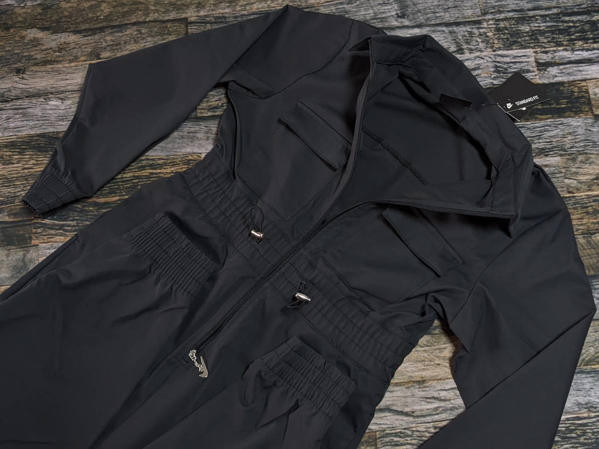  last S NIKE WMNS SWOOSH Jump suit inspection Nike sushu lady's coveralls all-in-one overall overall black / black 