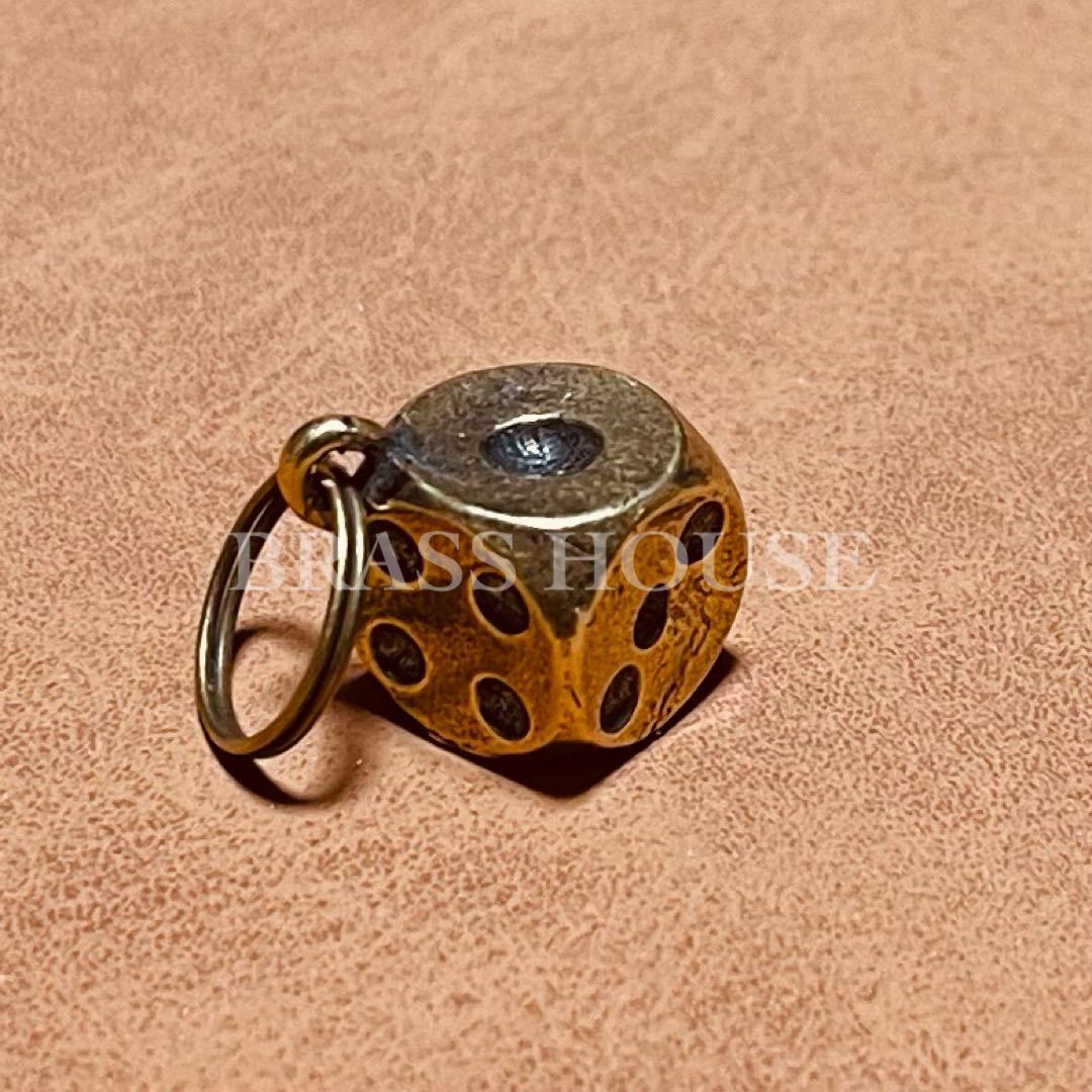 F3 brass made rhinoceros koro key holder dice antique Vintage brass miscellaneous goods Gold key ring bike 