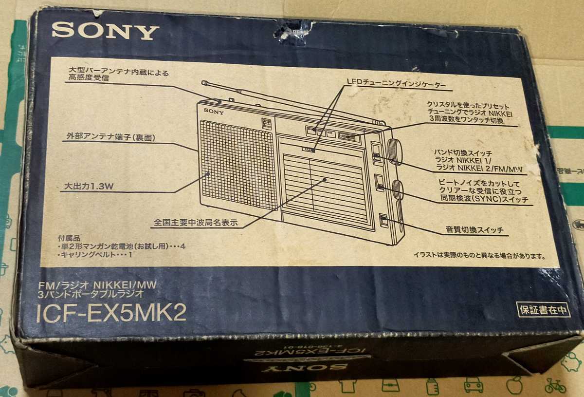 ICF-EX5MK2 ソニー 美品 受信確認済 完動品 化粧箱 取扱説明書有 AM FM ワイドFM ラジオNIKKEI 短波ラジオ 防災 オフィス 株 競馬 SONY_画像8