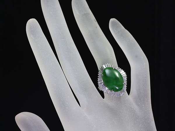 7408SS新品≪Jade≫ 樹脂含侵なし! 天然翡翠 超高級リング 極上 ...
