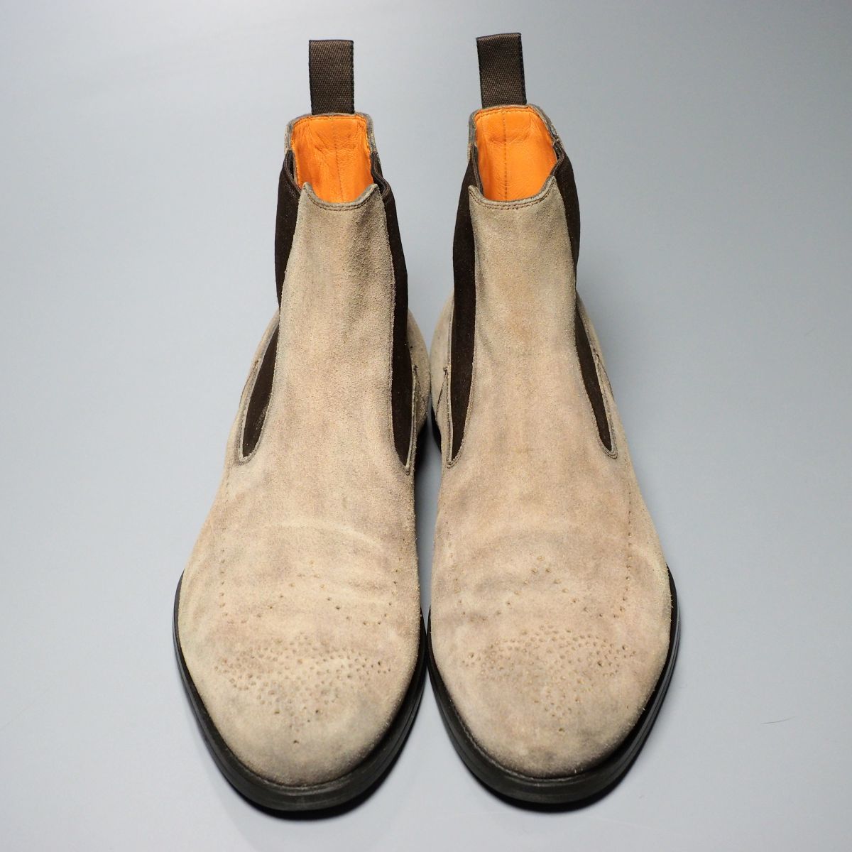 ☆セール 新品 SANTONI サントーニ サイドゴアブーツ フルブローグ
