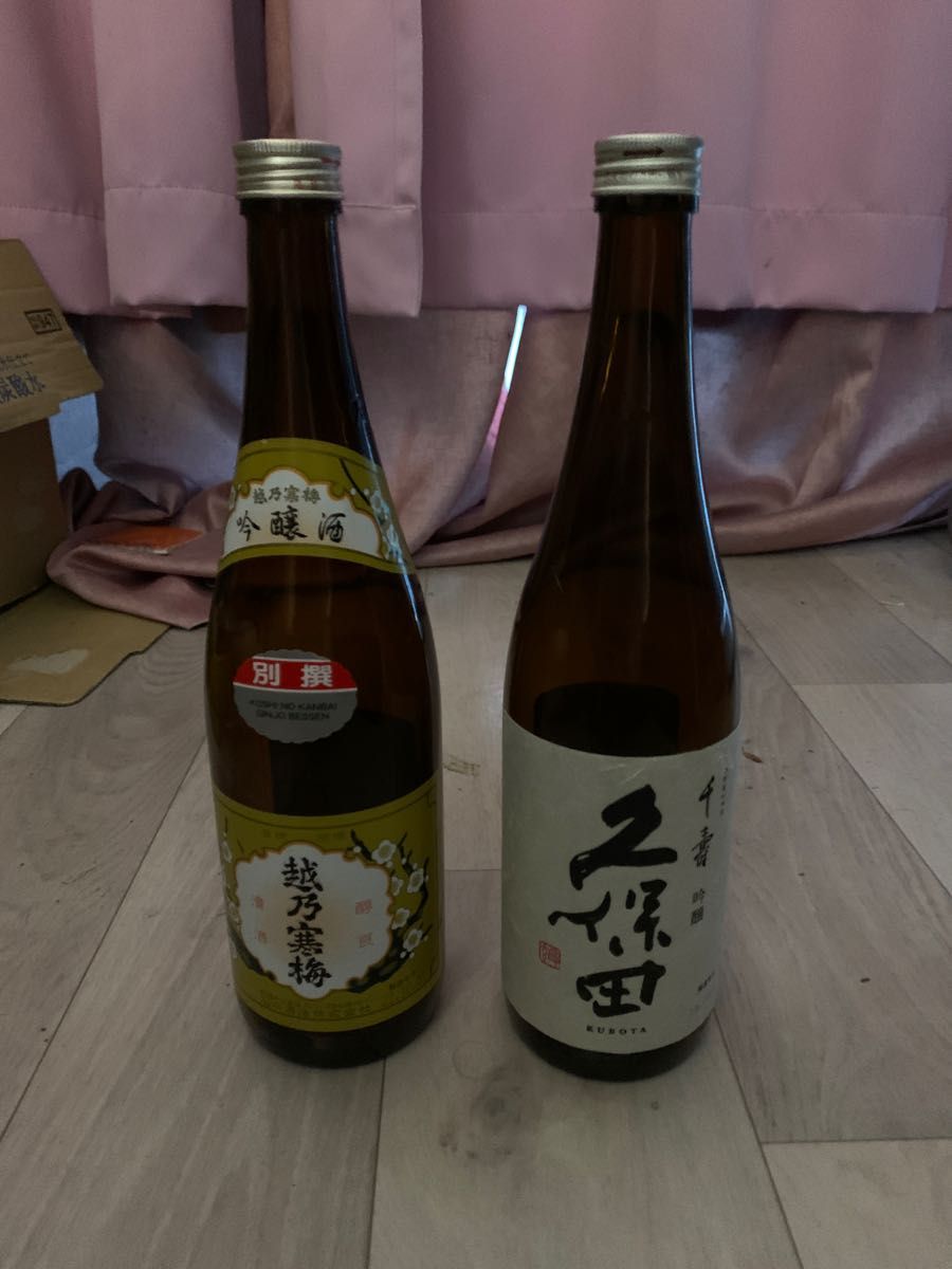 空き瓶日本酒720ml×2本（越乃寒梅、久保田）