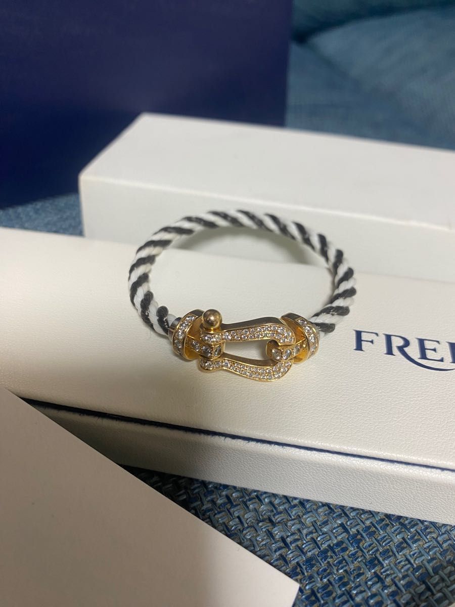 美品 高級 フレッド FRED フォース10 ダイヤLM k18 バックル 腕時計