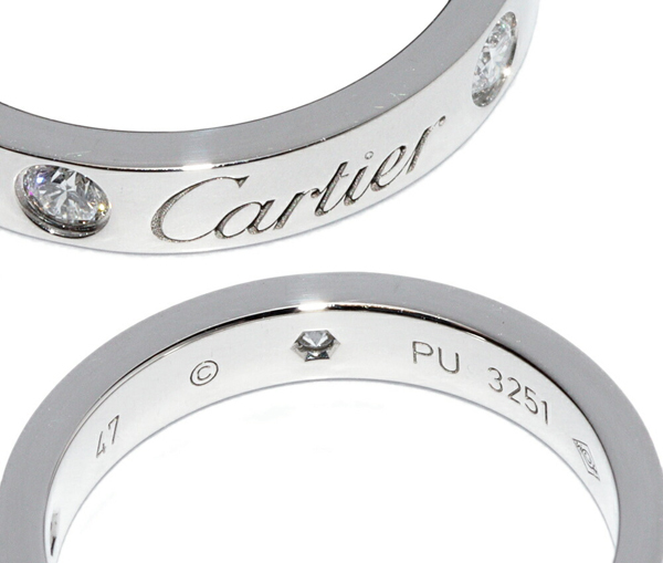 カルティエ 指輪 Pt950 ダイヤ2P(0.07ct) Cドゥカルティエリング