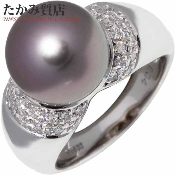 春先取りの 指輪リング .3ミリ/ダイヤ 真珠 セミ
