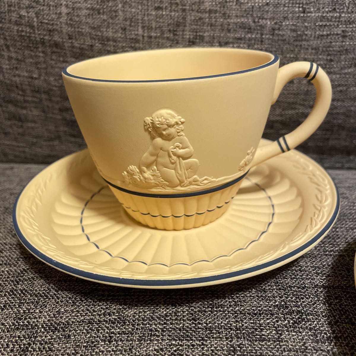 WEDGWOOD ジャスパー ブラックオンケーン カップ＆ソーサー-