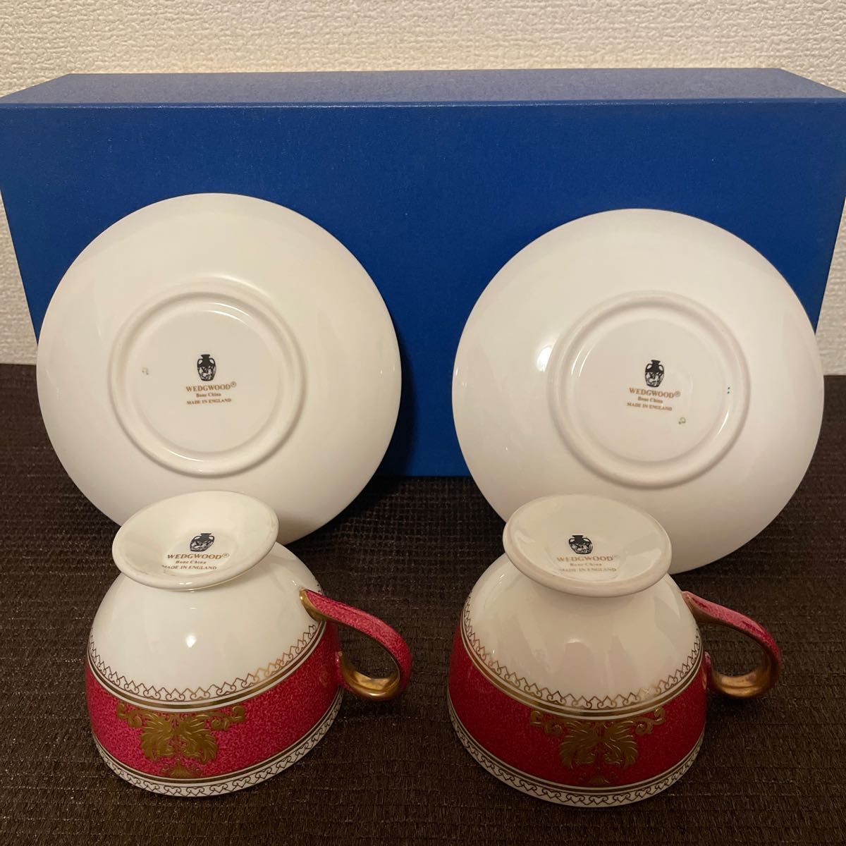 ウェッジウッド コロンビア パウダールビー リー カップ&ソーサー