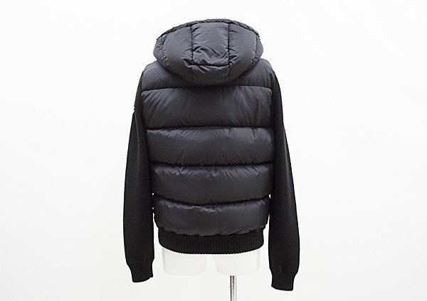 ◇【MONCLER モンクレール】MAGLIONE TRICOT CARDIGAN ニット切替 ダウンジャケット ブラック L_画像2