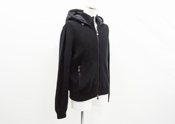 ◇【MONCLER モンクレール】MAGLIONE TRICOT CARDIGAN ニット切替 ダウンジャケット ブラック L_画像8