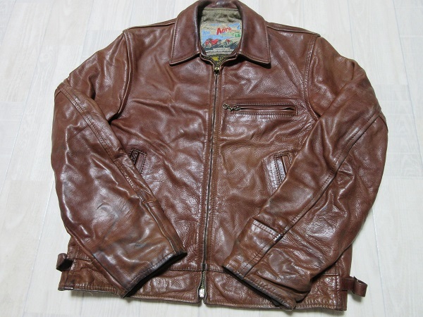 [ free shipping!] atmosphere highest!{80*s Vintage!} Scotland made![ aero leather ]{ stereo a hyde } leather rider's jacket *34