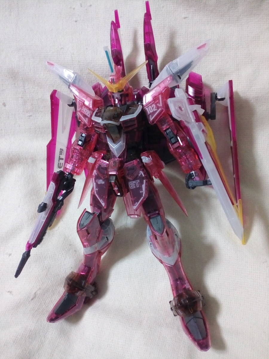 多数出品同梱OK ガンプラ組立済 1/100 MG ガンダムSEED ジャスティスガンダム クリアカラー 台座付 ガンプラEXPO2017限定_画像2