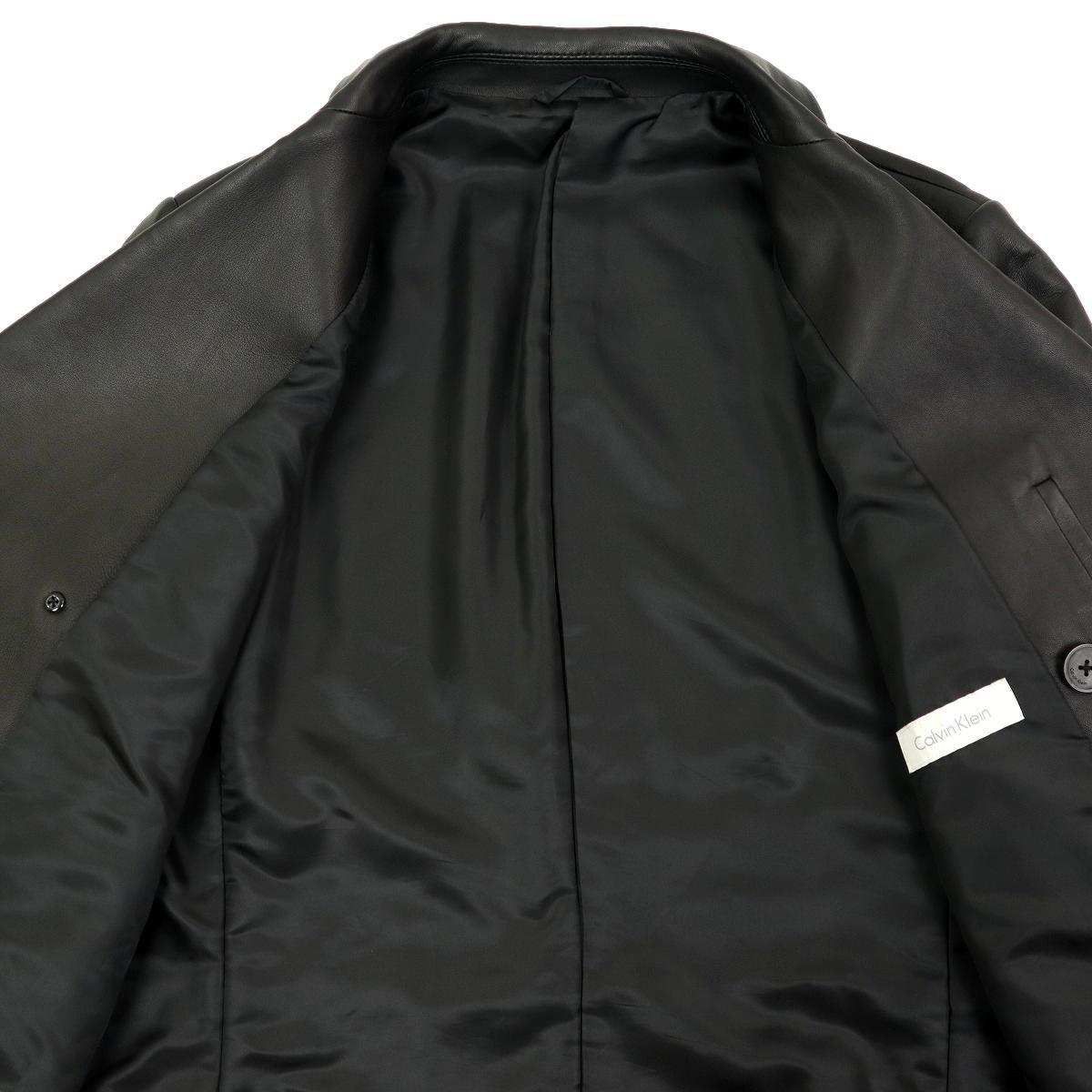 【B2082】【新品同様】【羊革】Calvin Klein カルバンクライン レザージャケット ピーコート オールレザー サイズ36 【B2082】【新品同様】【羊革】Calvin Klein カルバンクライン レザージャケット ピーコート オールレザー サイズ36