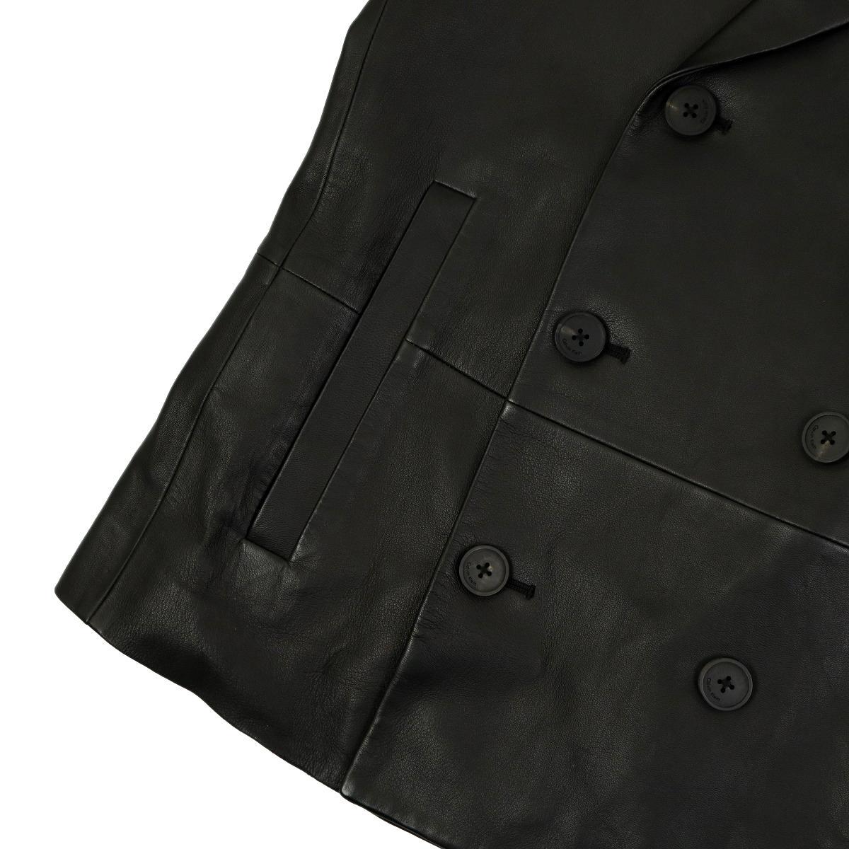 【B2082】【新品同様】【羊革】Calvin Klein カルバンクライン レザージャケット ピーコート オールレザー サイズ36 【B2082】【新品同様】【羊革】Calvin Klein カルバンクライン レザージャケット ピーコート オールレザー サイズ36