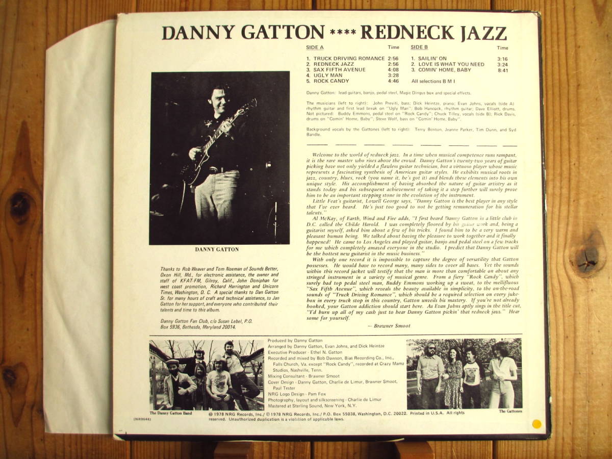 レア入手困難 / Danny Gatton / ダニーガットン / Redneck Jazz / NRG Records / NLP9-2916 / US盤 / Red Wax / オリジナル_画像2