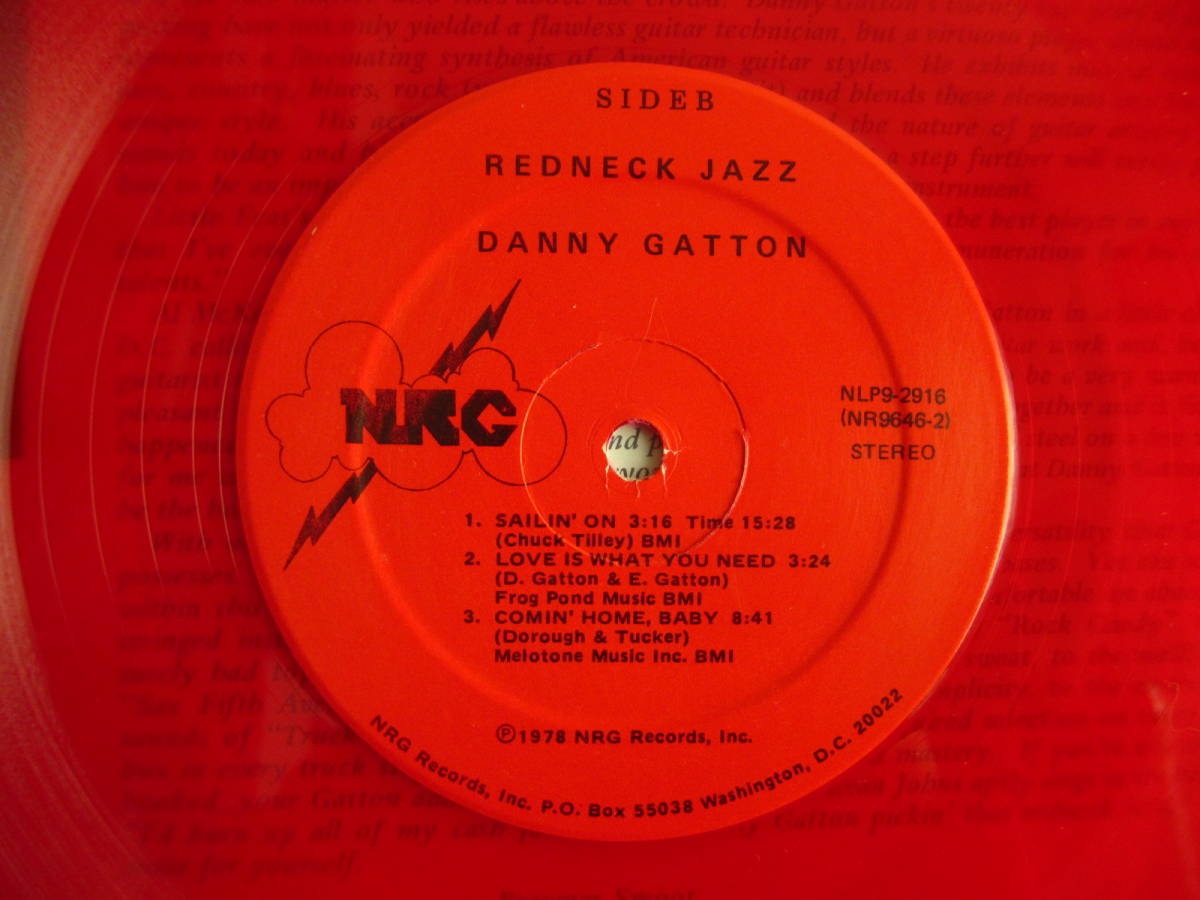 レア入手困難 / Danny Gatton / ダニーガットン / Redneck Jazz / NRG Records / NLP9-2916 / US盤 / Red Wax / オリジナル_画像3