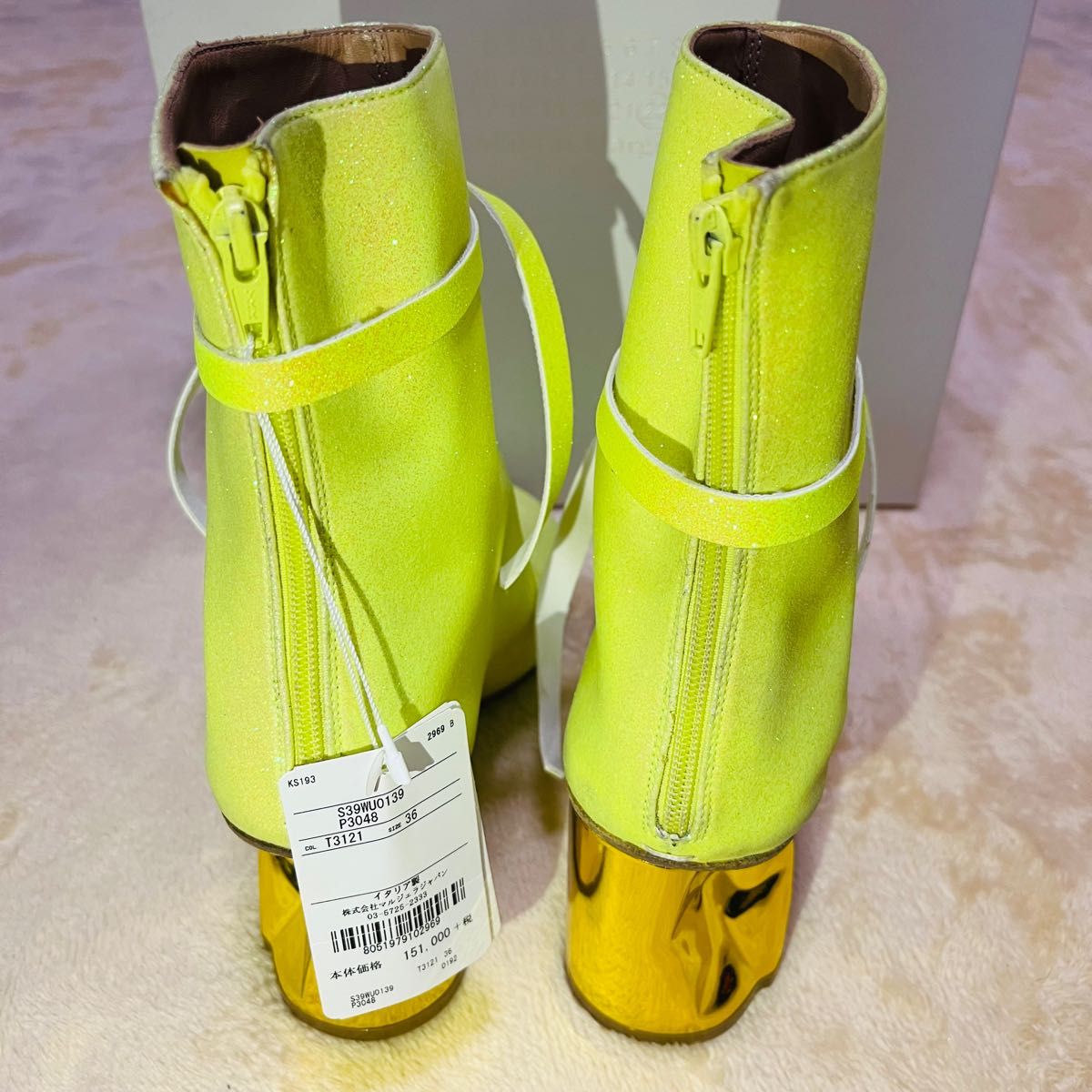 新品タグ付き Maison Margiela レディース ブーツ グリッター
