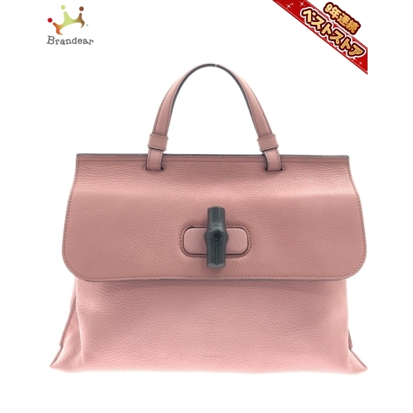 グッチ GUCCI ハンドバッグ 392013 バンブーデイリー レザー ピンク