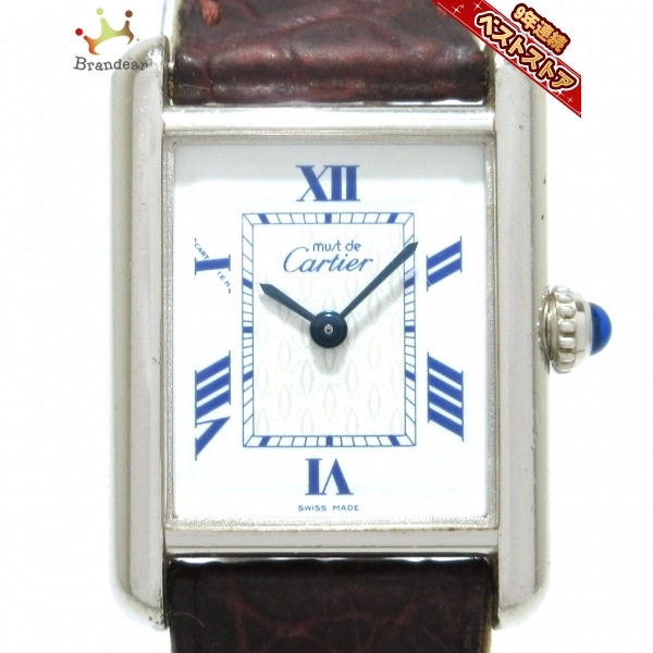 Cartier(カルティエ) 腕時計 マストタンクSM W1014054 レディース シルバー925/革ベルト 白