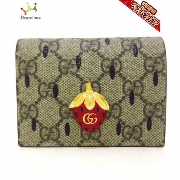 カラーにつ】 グッチ GUCCI 2つ折り財布 726247 ダブルG ストロベリー