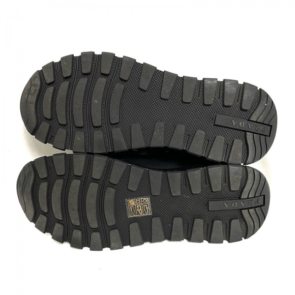 プラダ PRADA スニーカー 37 1/2 - ナイロン 黒 レディース 靴 www