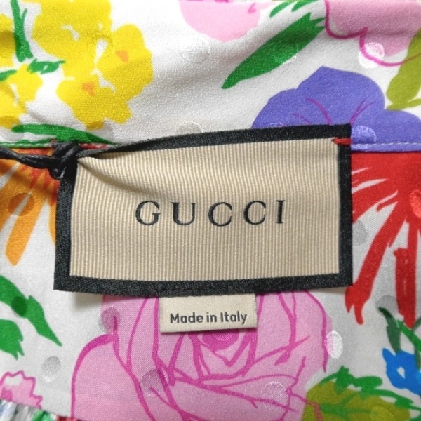 からの グッチ GUCCI 長袖シャツブラウス サイズ36 S - 白×マルチ