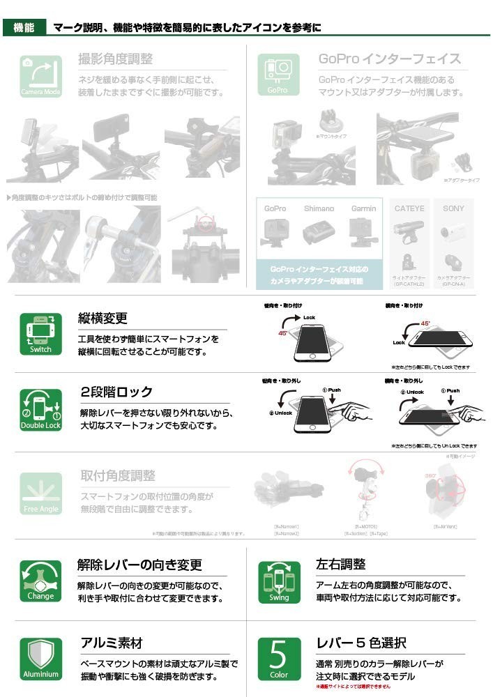 [レックマウントプラス] Moto マウント キット シリコン汎用ケース 【R+Moto1-Silicon】(マウント+シリコン汎用ケース)_画像4