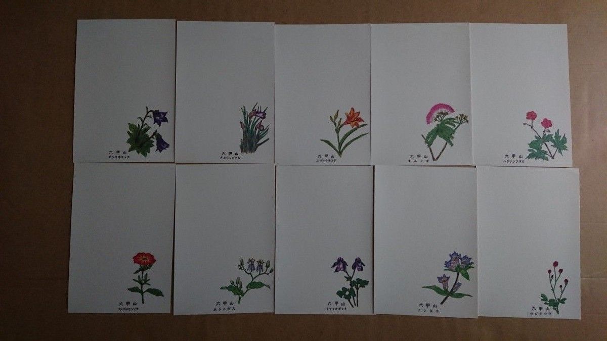 絵はがきセット「六甲開山100年」(1995年、六甲山の植物)  50円官製はがき20枚