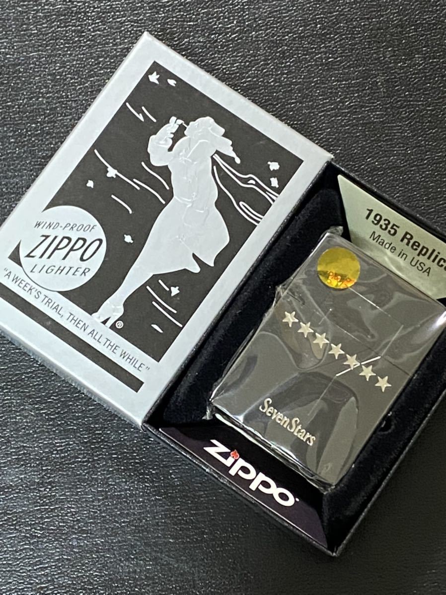 zippo Seven Stars 1935REPLICA 限定品 希少モデル 2007年製 外ヒンジ セブンスター ケース 保証書付き_画像1