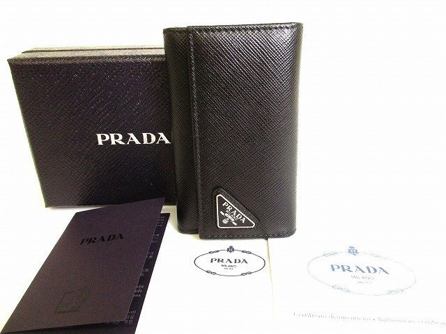 【展示保管品】 プラダ PRADA サフィアーノ レザー 6連 キーケース キーリング メンズ レディース
