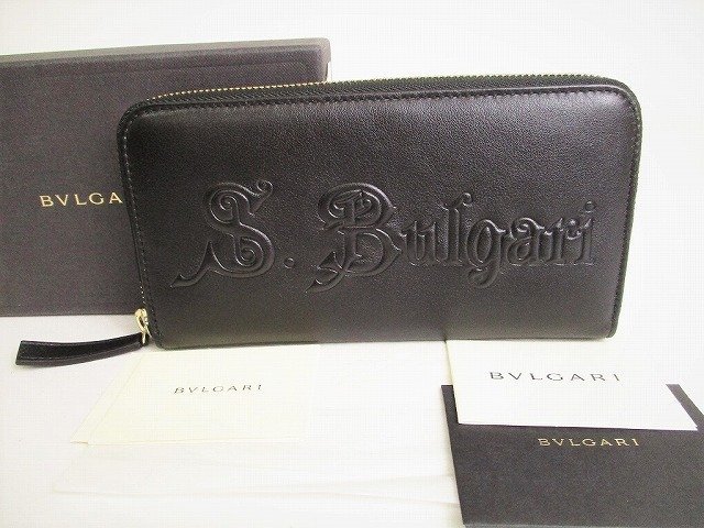 未使用保管 美品 BVLGARI ブルガリ マン ベルト カードホルダー 札入れ