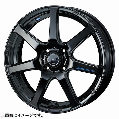 個人宅発送可能 ウエッズ Weds 17X6.5J +42 4穴 PCD100 PBK ホイール 1本 LEONIS NAVIA 07 レオニス・ナヴィア ゼロセブン (39560)_画像1