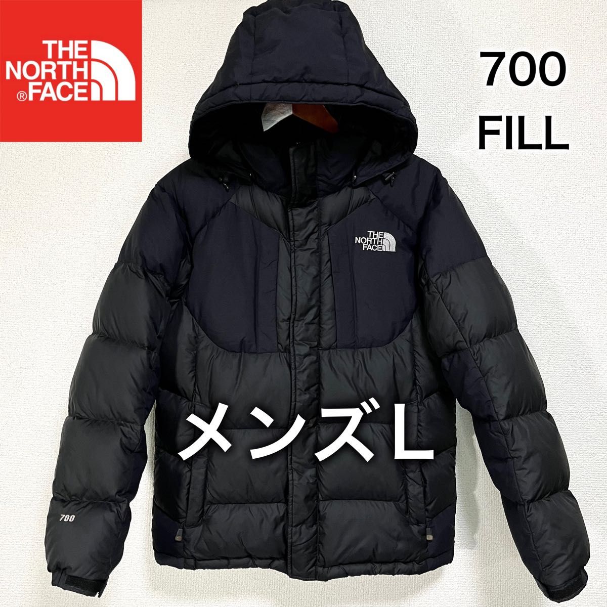美品人気 ノースフェイス ダウンジャケット メンズL ブラック 700 美品人気 ノースフェイス ダウンジャケット メンズL ブラック 700