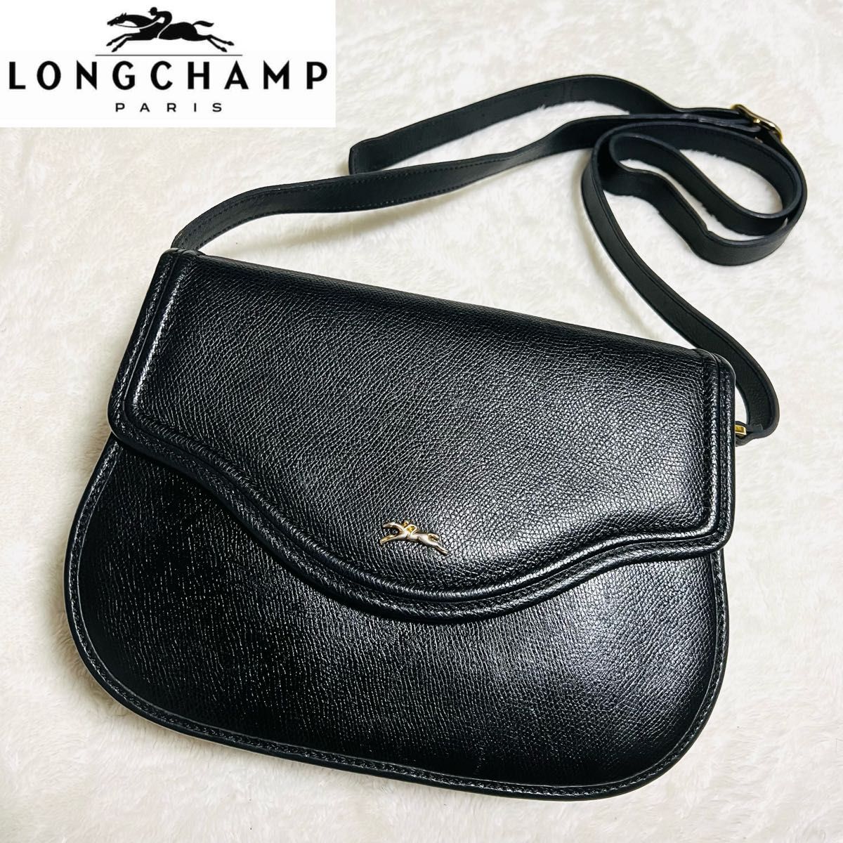 良品】LONGCHANP ロンシャン ショルダーバッグ ブラック フランス製