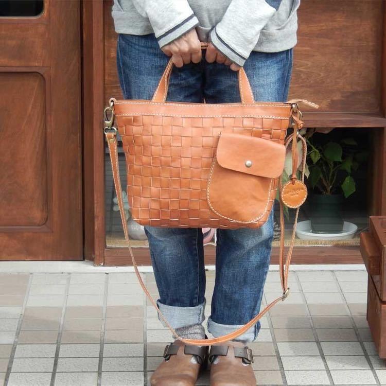 新着商品 牛革 本革 最安値 ショルダーバッグ ブラウン 48031 sarai
