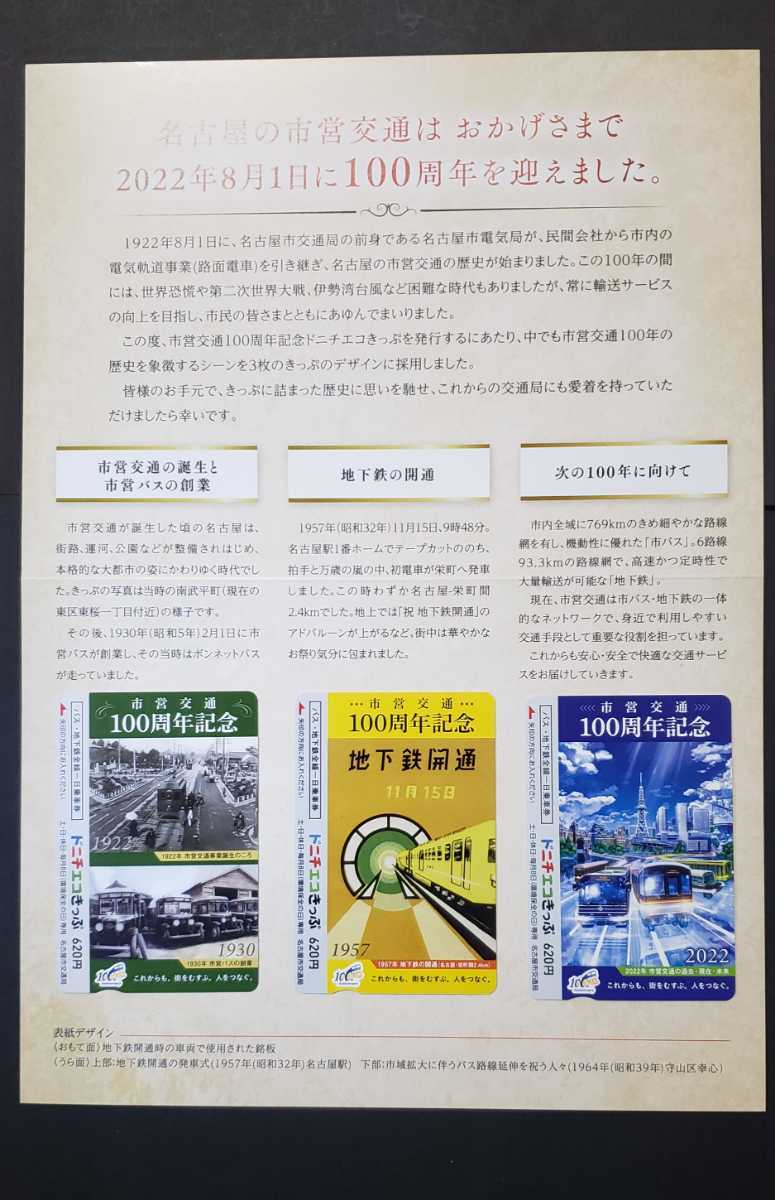 限定 名古屋市 市営交通100周年記念 ドニチエコきっぷ 第1弾 + 第2弾 +