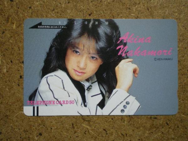 nakam・110-13347　中森明菜　両面バー　テレカ_画像1