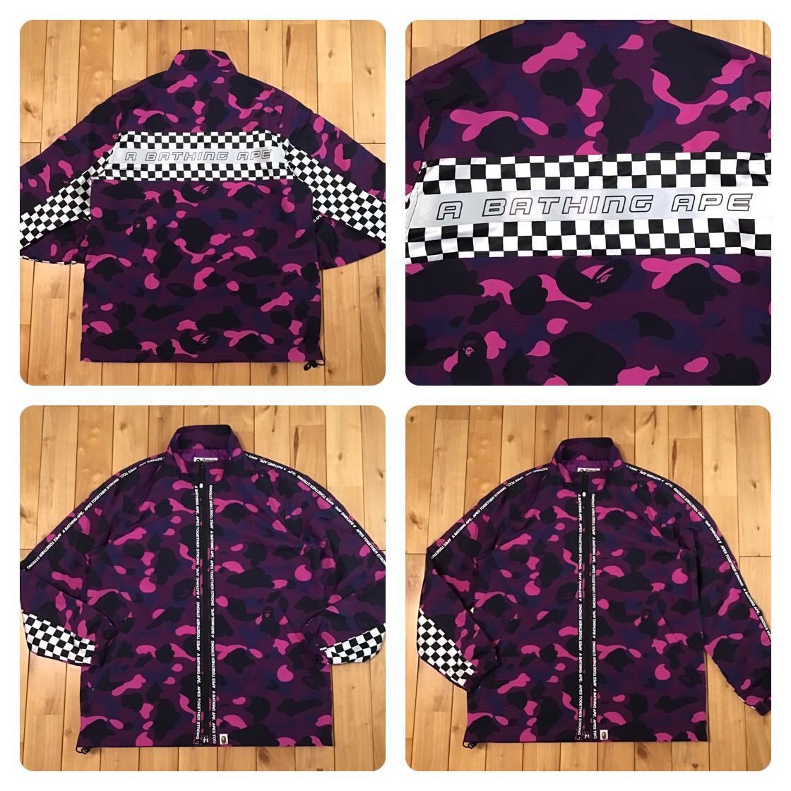 Purple camo ナイロン ジャケット Mサイズ a bathing ape BAPE zip blouson エイプ ベイプ アベイシングエイプ ブルゾン nylon jacket i0_画像1