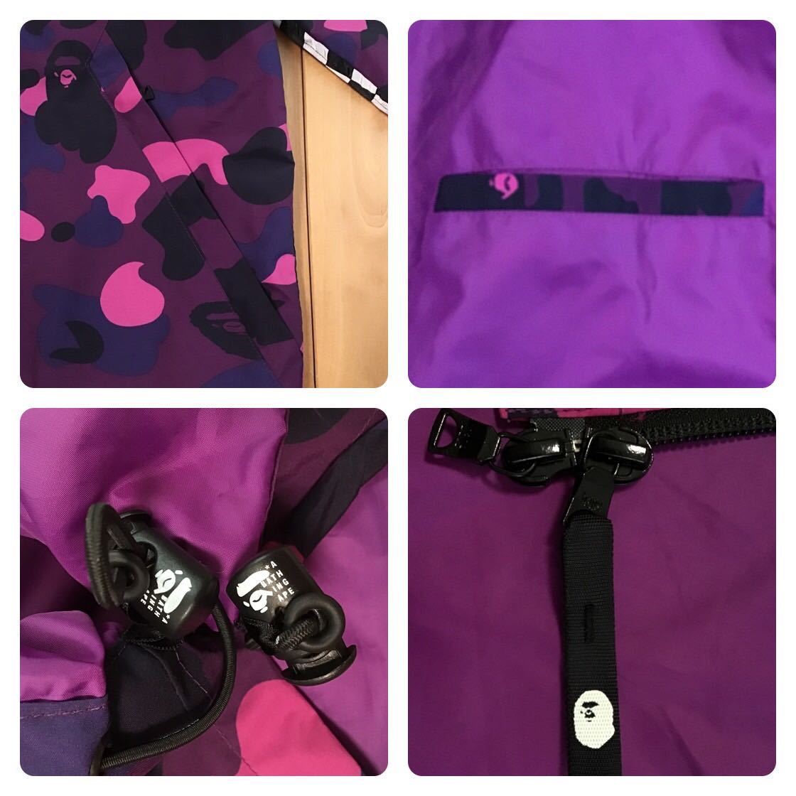 Purple camo ナイロン ジャケット Mサイズ a bathing ape BAPE zip blouson エイプ ベイプ アベイシングエイプ ブルゾン nylon jacket i0_画像8