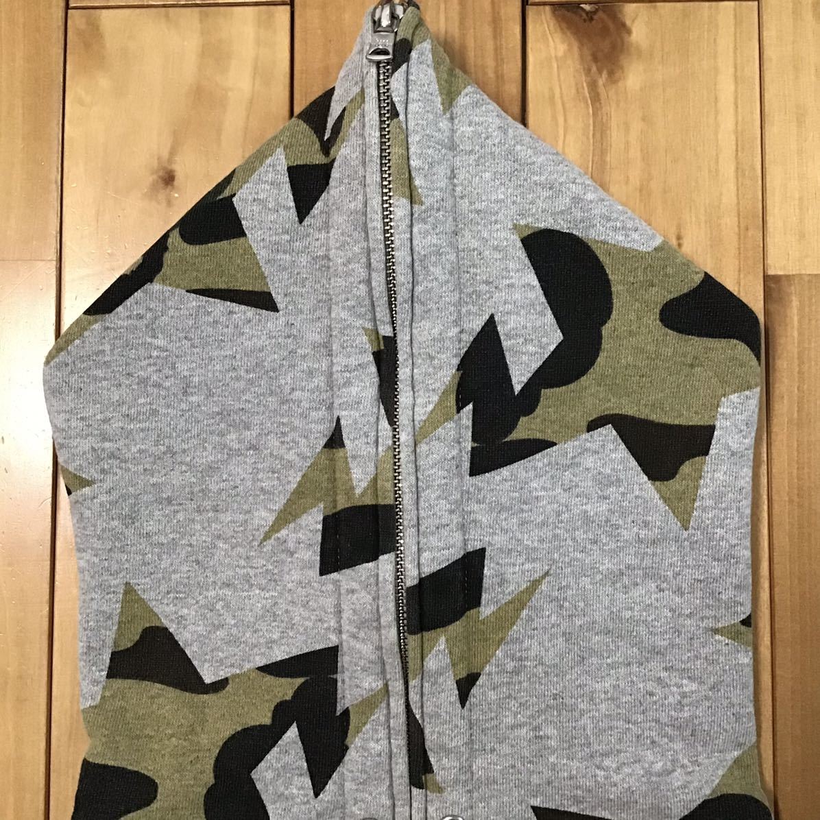 BAPE スター パーカー グレー × 1st camo Sサイズ a bathing ape BAPE sta full zip hoodie star エイプ ベイプ アベイシングエイプ i27_画像3