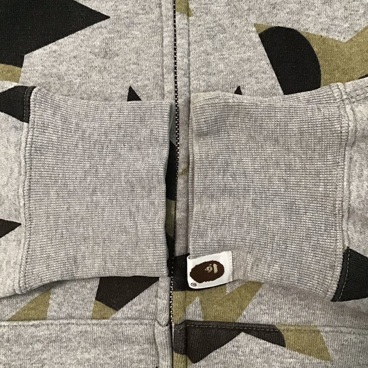 BAPE スター パーカー グレー × 1st camo Sサイズ a bathing ape BAPE sta full zip hoodie star エイプ ベイプ アベイシングエイプ i27_画像4