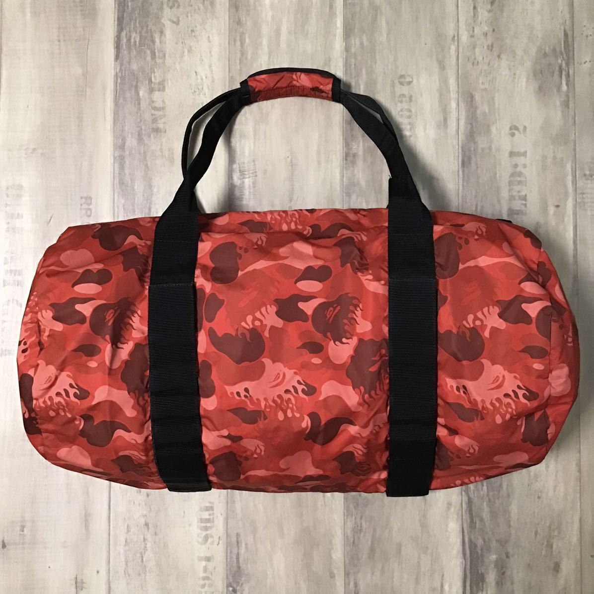 ★激レア★ Fire camo 大型 ボストンバッグ a bathing ape BAPE flame ファイヤーカモ エイプ ベイプ バッグ travel bag 迷彩 NIGO w36_画像2