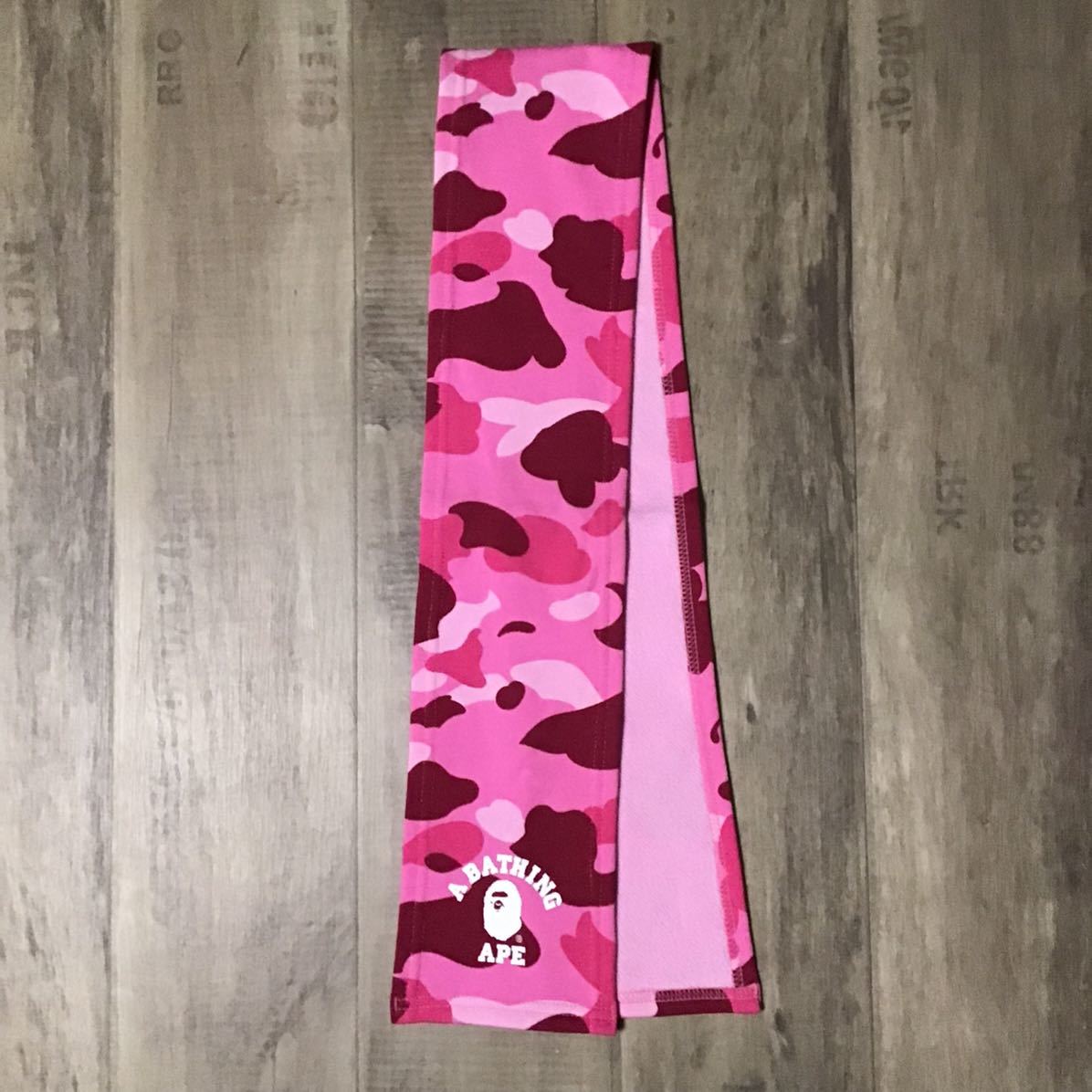 ☆新品☆ カレッジロゴ スウェット ミニ マフラー pink camo a ☆新品☆ カレッジロゴ スウェット ミニ マフラー pink camo a