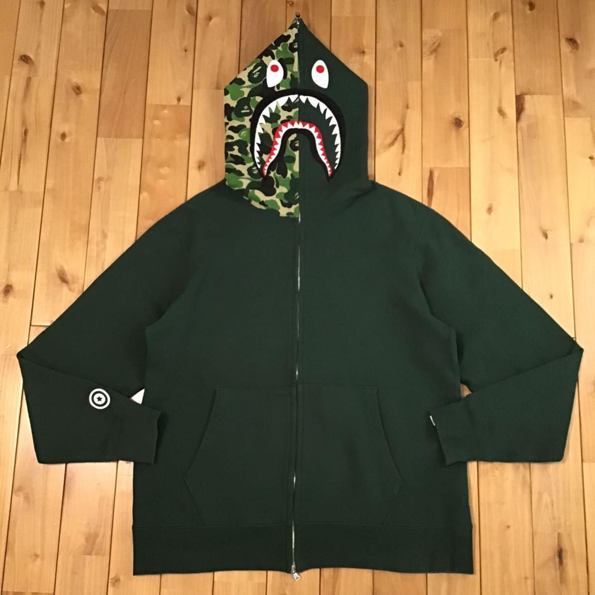 ★2XL★ ABC camo green シャーク パーカー shark full zip hoodie a bathing ape BAPE エイプ ベイプ アベイシングエイプ 迷彩 XXL i786