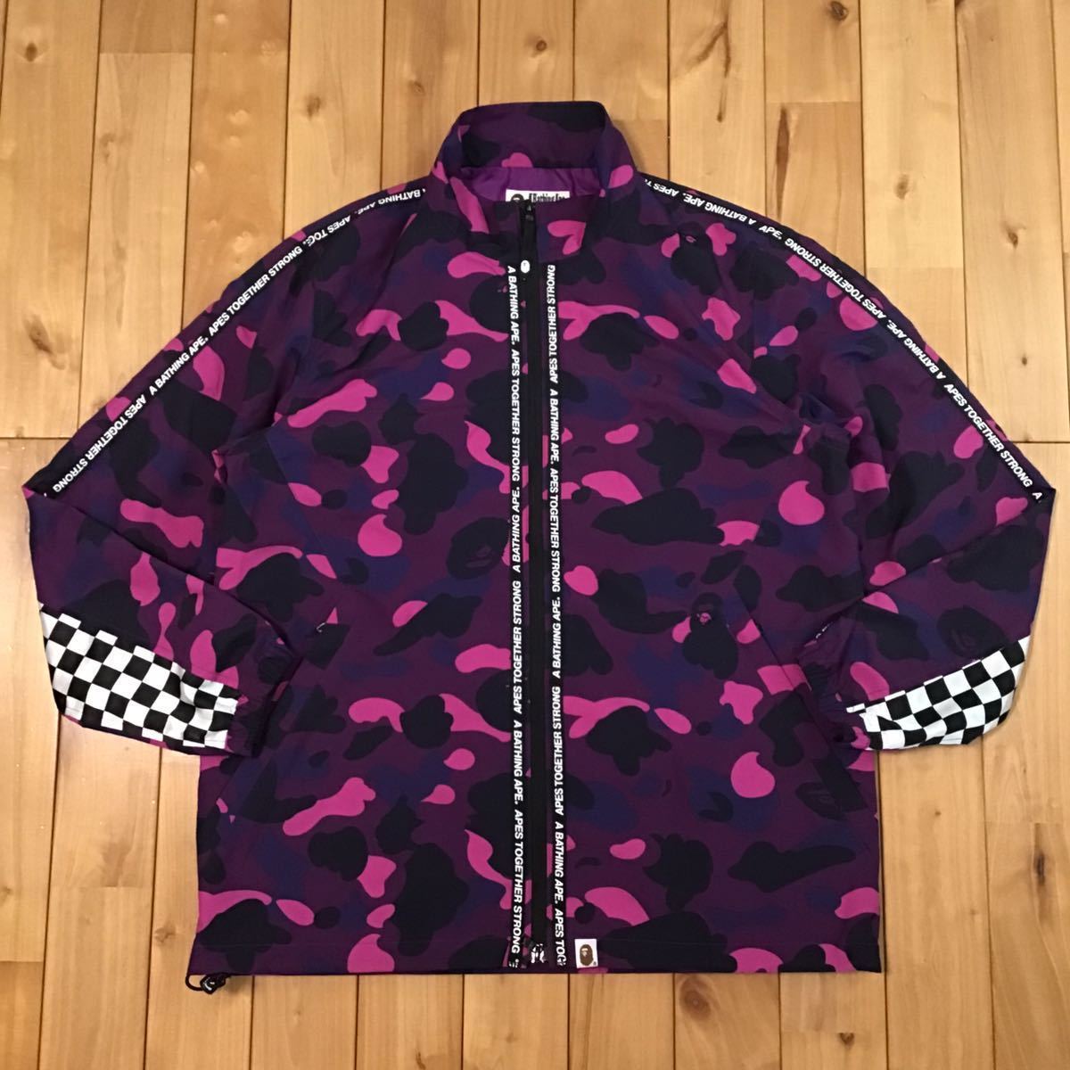 Purple camo ナイロン ジャケット Mサイズ a bathing ape BAPE zip blouson エイプ ベイプ アベイシングエイプ ブルゾン nylon jacket i0_画像2