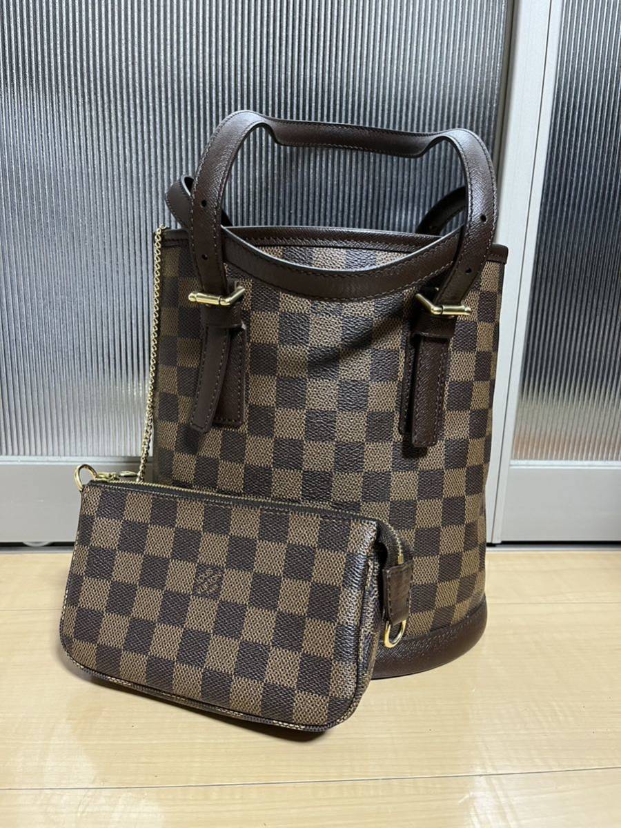 LOUIS VUITTON ダミエ エベヌ マレ バケツ型 ポーチ 付 ルイヴィトン