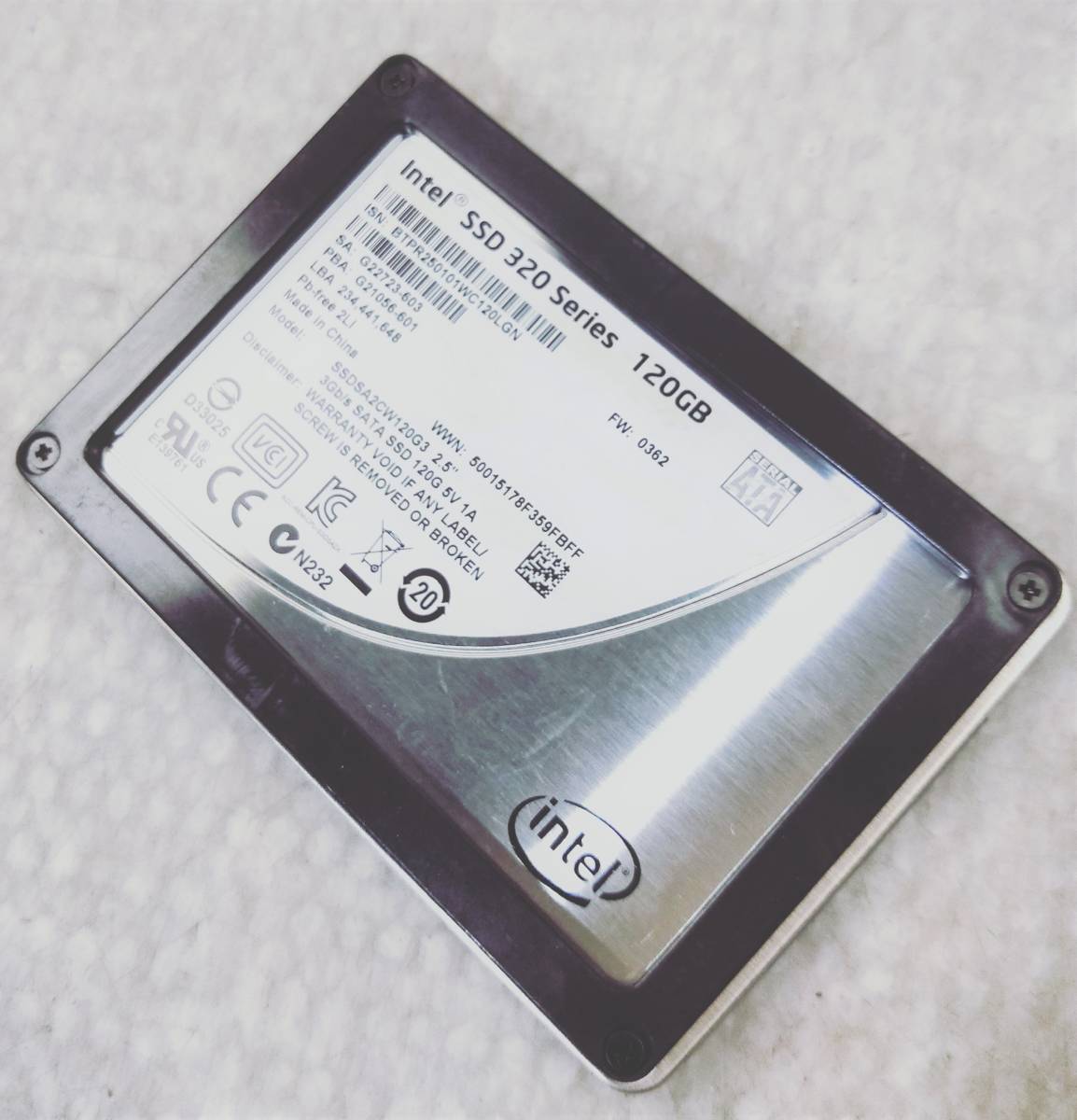 [ used parts ]2.5 SATA SSD 120GB 1 pcs normal INTEL SSDSA2CW120G3 #SSD2344