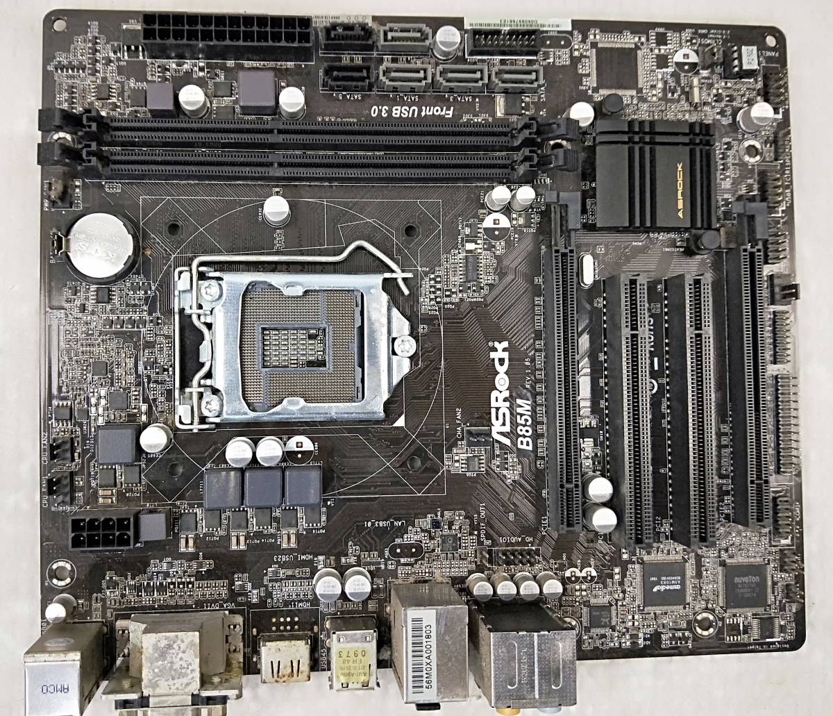 【中古パーツ】BIOS確認のみ、ASROCK B85M マザーボード ＩＯパネル付 LGA1150 ■MB2084_画像1